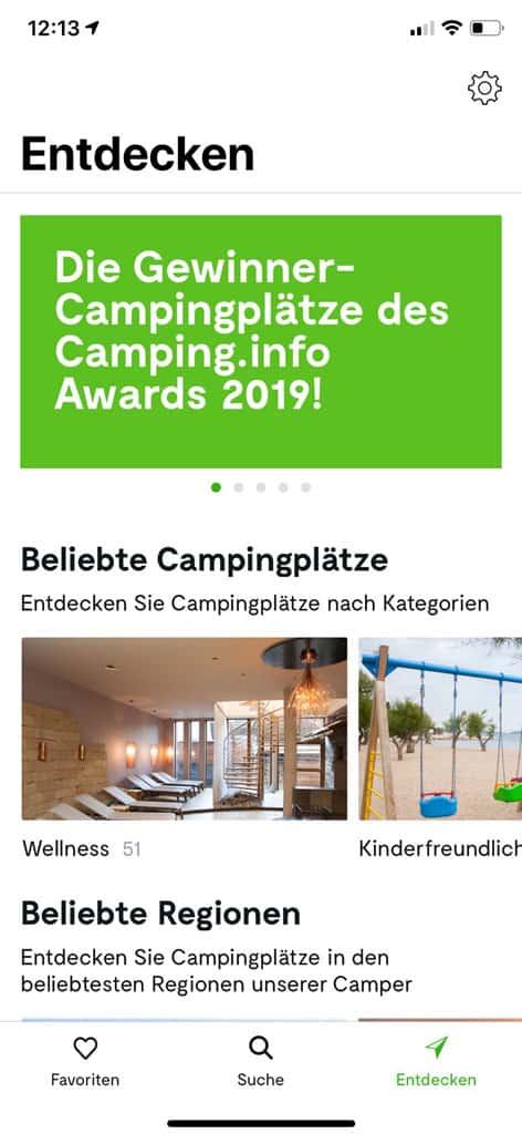 Campingplatz Finder App